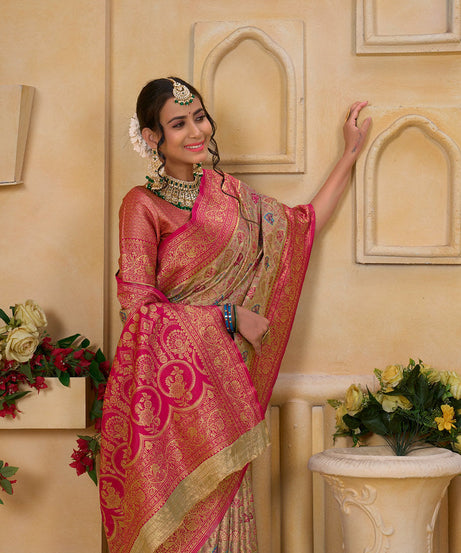 Traditional Wear Elegant Designer Saree, Pure Tissue Sari With Blosue