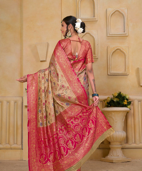 Traditional Wear Elegant Designer Saree, Pure Tissue Sari With Blosue
