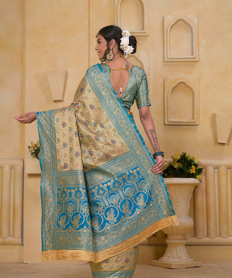 Traditional Wear Elegant Designer Saree, Pure Tissue Sari With Blosue