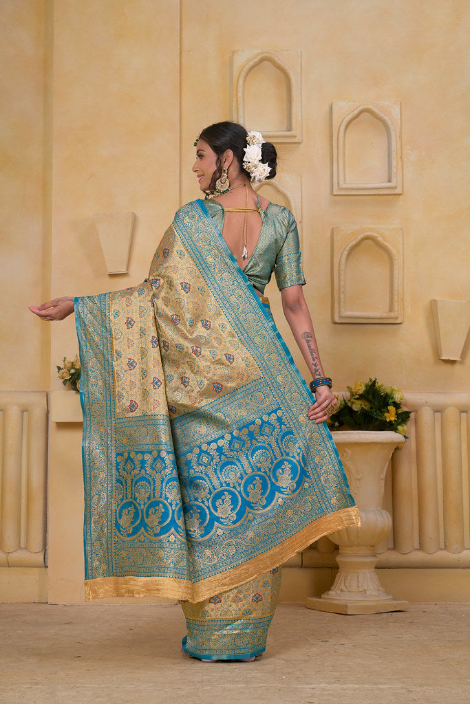 Traditional Wear Elegant Designer Saree, Pure Tissue Sari With Blosue