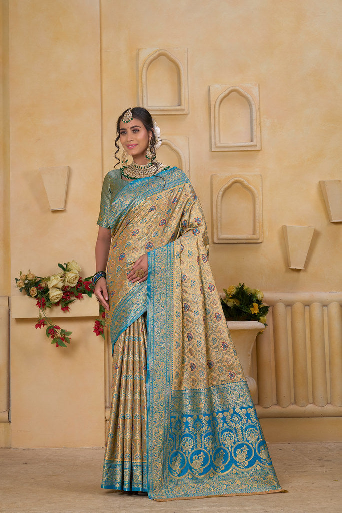 Traditional Wear Elegant Designer Saree, Pure Tissue Sari With Blosue