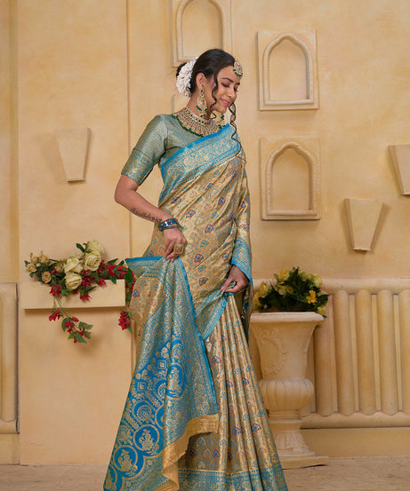 Traditional Wear Elegant Designer Saree, Pure Tissue Sari With Blosue