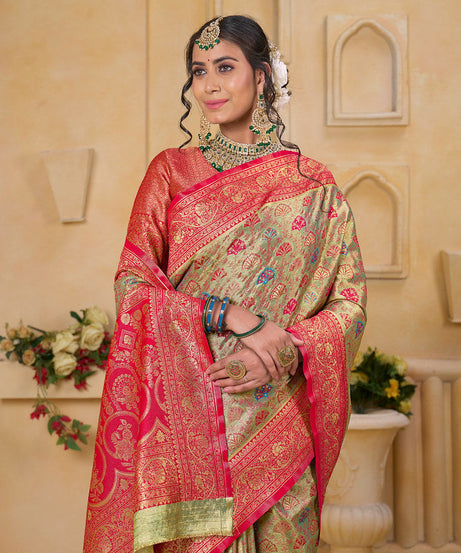 Traditional Wear Elegant Designer Saree, Pure Tissue Sari With Blosue