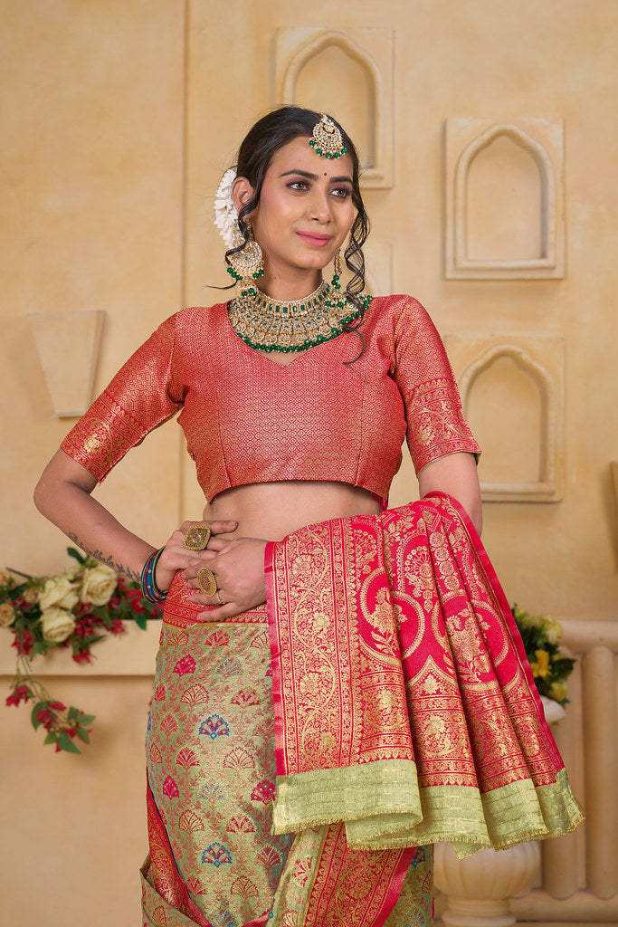 Traditional Wear Elegant Designer Saree, Pure Tissue Sari With Blosue