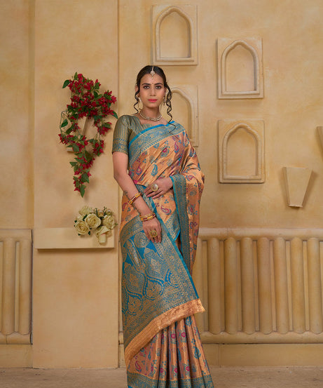 Traditional Wear Designer Pure Tissue Saree With Blouse