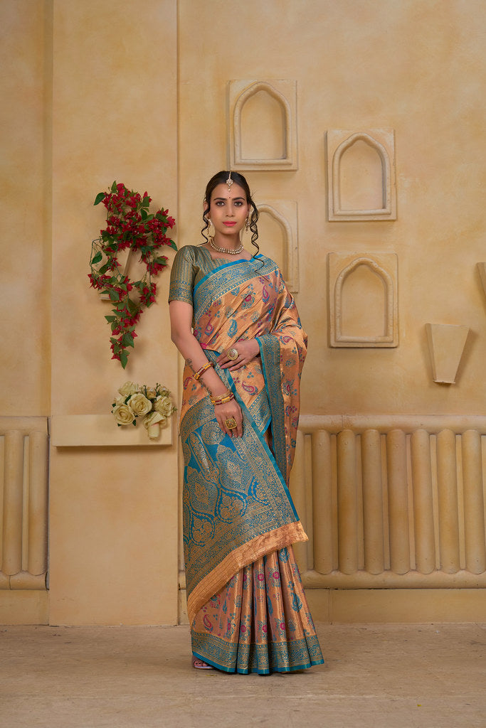 Traditional Wear Designer Pure Tissue Saree With Blouse
