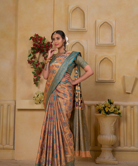 Traditional Wear Designer Pure Tissue Saree With Blouse