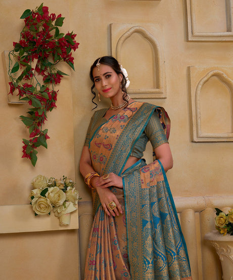 Traditional Wear Designer Pure Tissue Saree With Blouse