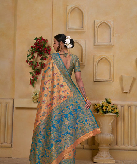 Traditional Wear Designer Pure Tissue Saree With Blouse