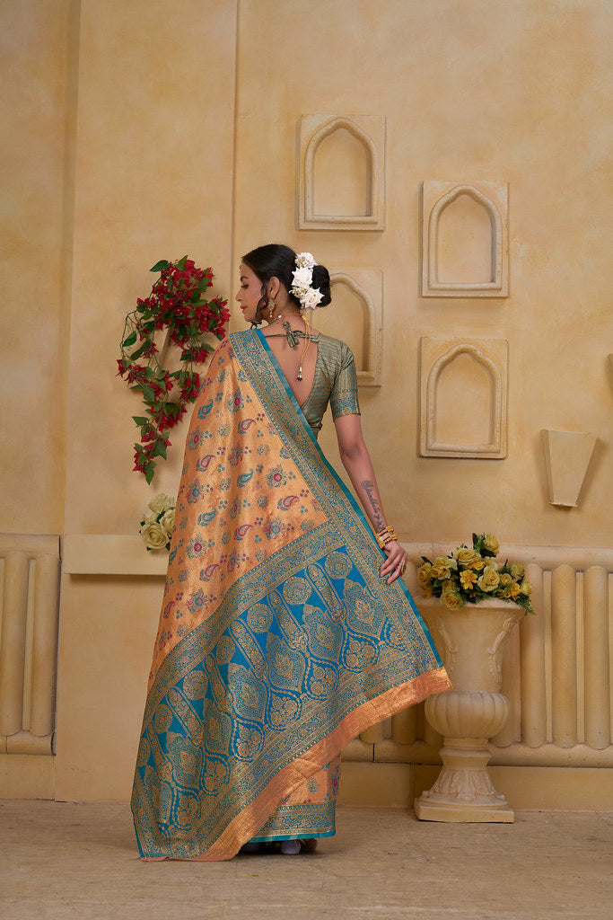Traditional Wear Designer Pure Tissue Saree With Blouse