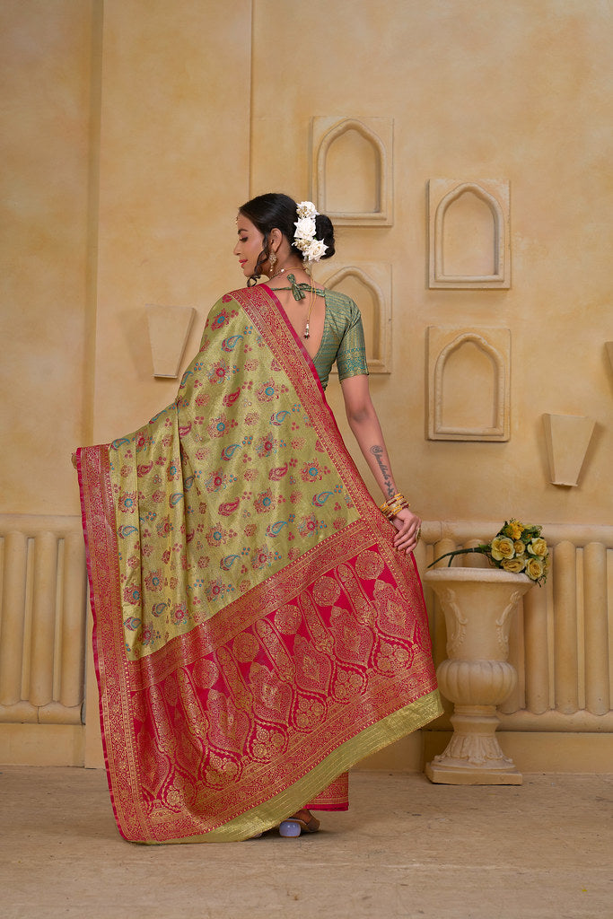 Traditional Wear Designer Pure Tissue Saree With Blouse