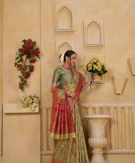 Traditional Wear Designer Pure Tissue Saree With Blouse