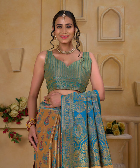 Traditional Wear Designer Pure Tissue Saree With Blouse