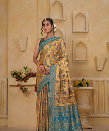 Traditional Wear Designer Pure Tissue Saree With Blouse