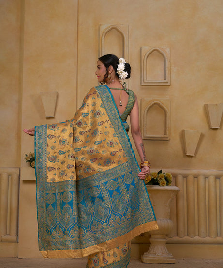 Traditional Wear Designer Pure Tissue Saree With Blouse