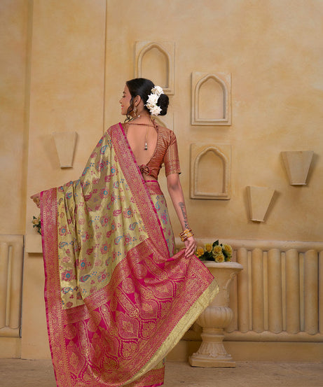 Traditional Wear Designer Pure Tissue Saree With Blouse