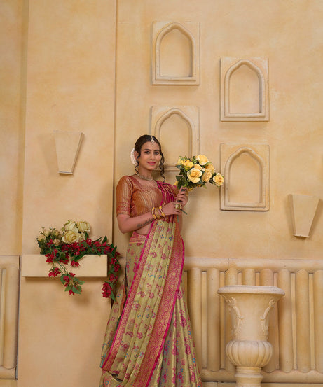 Traditional Wear Designer Pure Tissue Saree With Blouse