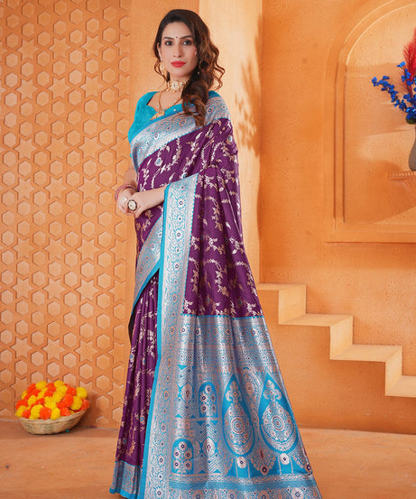 Soft Silk Weaving Saree With Banarasi Jari Work Designer Sari With Blouse
