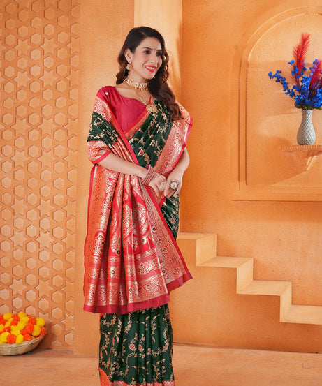 Soft Silk Weaving Saree With Banarasi Jari Work Designer Sari With Blouse