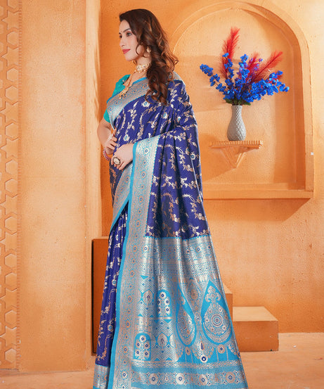 Soft Silk Weaving Saree With Banarasi Jari Work Designer Sari With Blouse