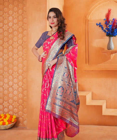 Soft Silk Weaving Saree With Banarasi Jari Work Designer Sari With Blouse