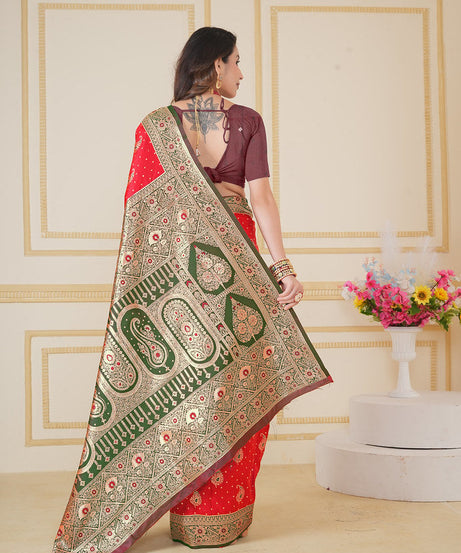 Soft Silk Weaving Saree With Banarasi Jari Designer Sari With Blouse