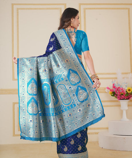 Soft Silk Weaving Saree With Banarasi Jari Designer Sari With Blouse