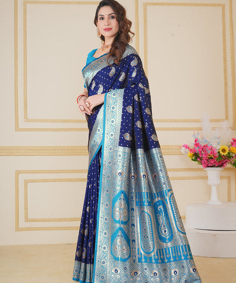 Soft Silk Weaving Saree With Banarasi Jari Designer Sari With Blouse