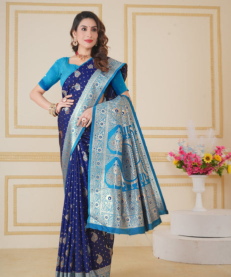 Soft Silk Weaving Saree With Banarasi Jari Designer Sari With Blouse