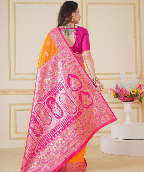 Soft Silk Weaving Saree With Banarasi Jari Designer Sari With Blouse