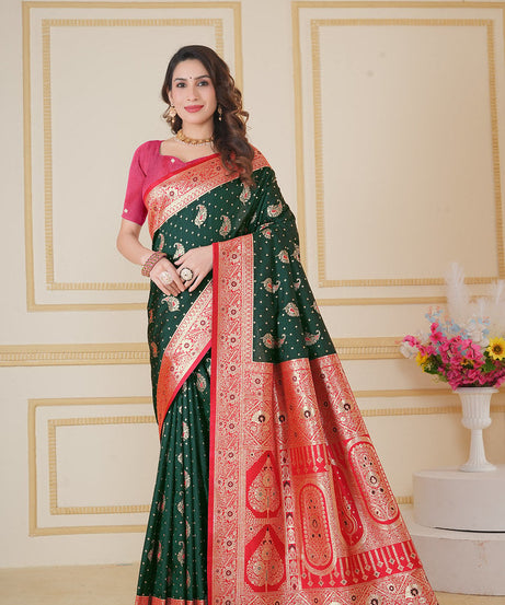 Soft Silk Weaving Saree With Banarasi Jari Designer Sari With Blouse