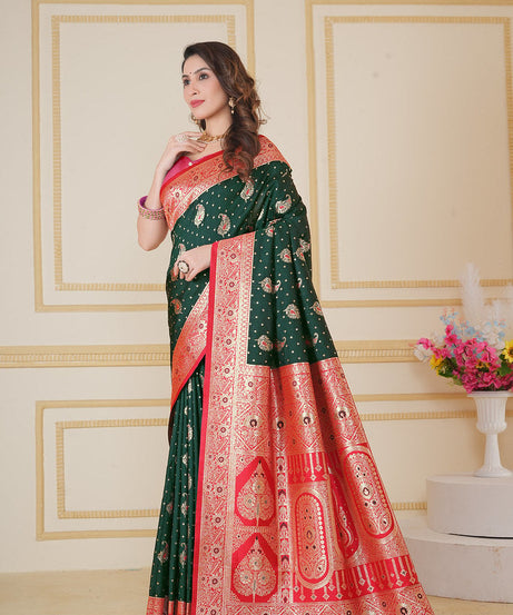 Soft Silk Weaving Saree With Banarasi Jari Designer Sari With Blouse