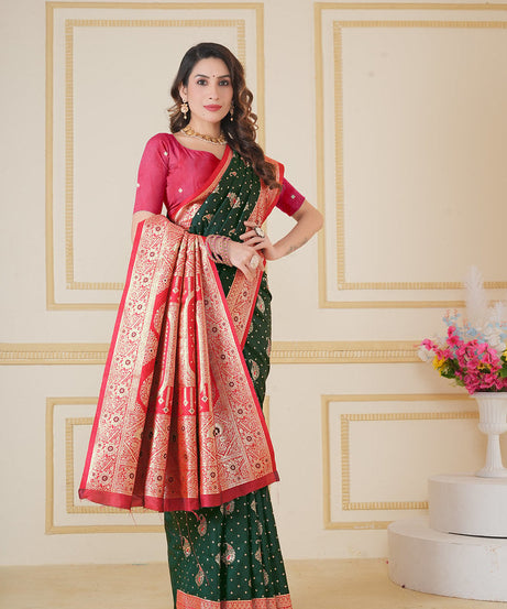 Soft Silk Weaving Saree With Banarasi Jari Designer Sari With Blouse