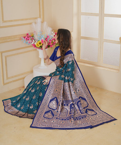 Soft Silk Weaving Saree With Banarasi Jari Designer Sari With Blouse