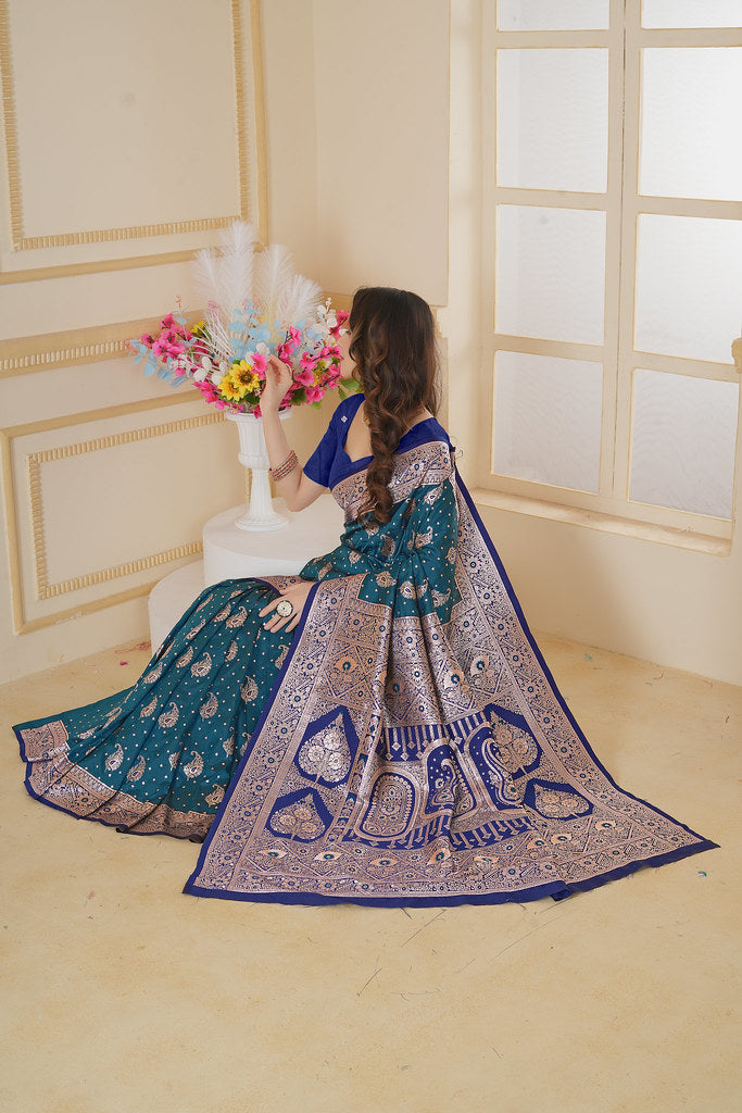 Soft Silk Weaving Saree With Banarasi Jari Designer Sari With Blouse