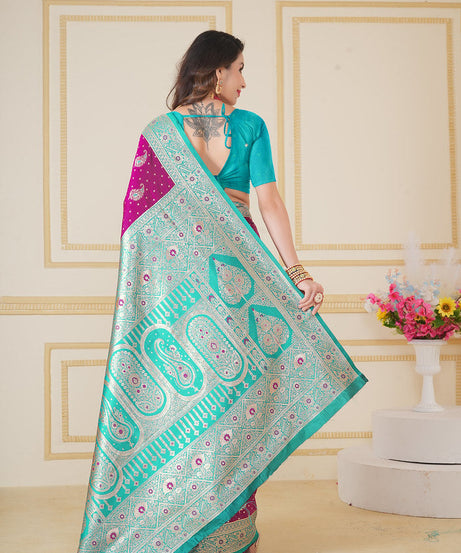 Soft Silk Weaving Saree With Banarasi Jari Designer Sari With Blouse