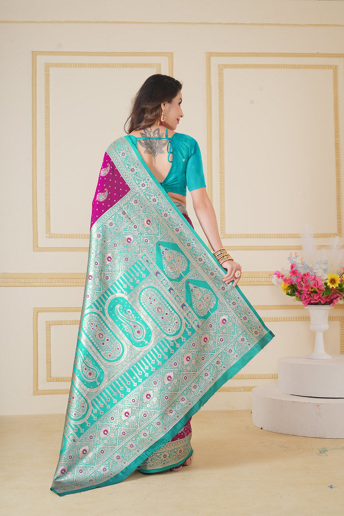 Soft Silk Weaving Saree With Banarasi Jari Designer Sari With Blouse