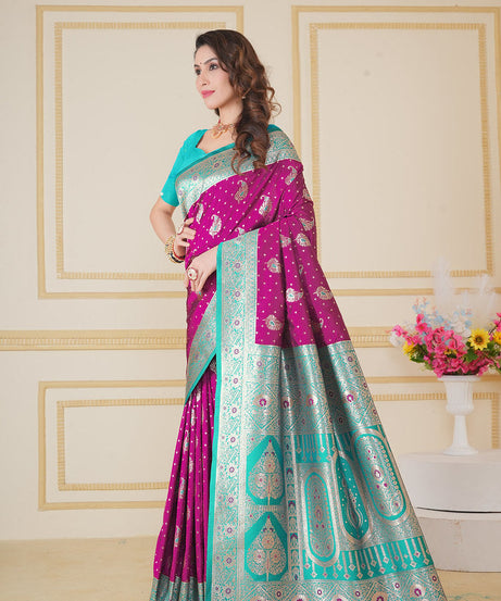 Soft Silk Weaving Saree With Banarasi Jari Designer Sari With Blouse