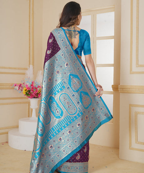 Soft Silk Weaving Saree With Banarasi Jari Designer Sari With Blouse