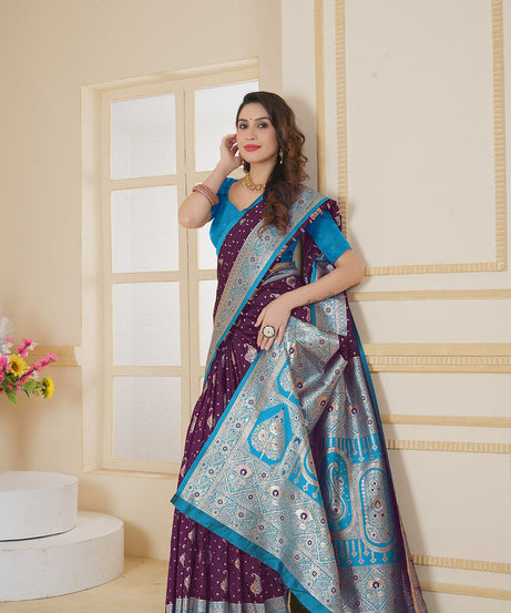Soft Silk Weaving Saree With Banarasi Jari Designer Sari With Blouse