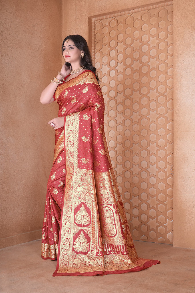 Soft Silk Saree Heavy Banarasi Traditional Wear Sari With Blouse