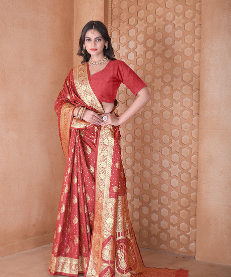 Soft Silk Saree Heavy Banarasi Traditional Wear Sari With Blouse