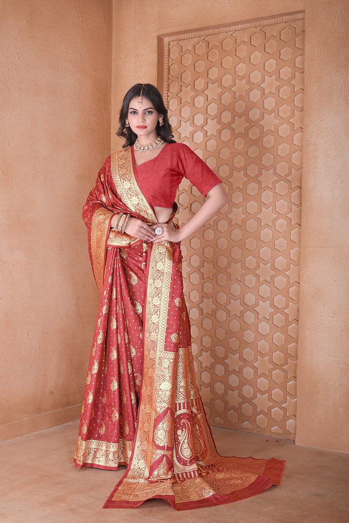 Soft Silk Saree Heavy Banarasi Traditional Wear Sari With Blouse