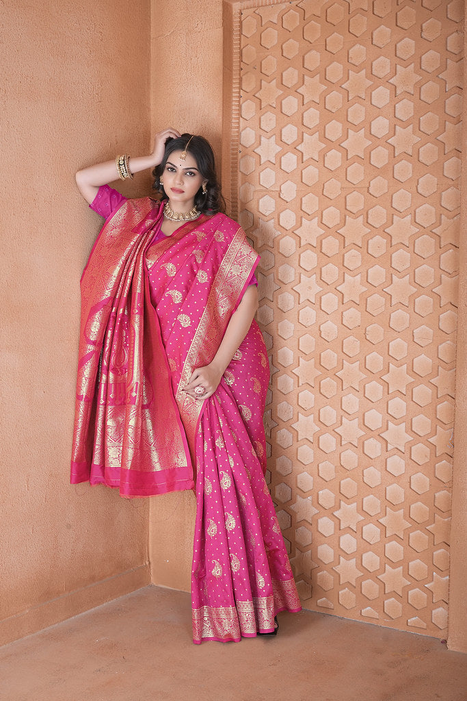 Soft Silk Saree Heavy Banarasi Traditional Wear Sari With Blouse