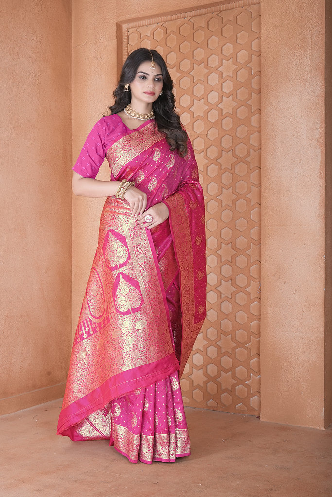 Soft Silk Saree Heavy Banarasi Traditional Wear Sari With Blouse
