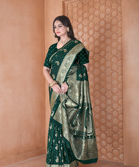Soft Silk Saree Heavy Banarasi Traditional Wear Sari With Blouse