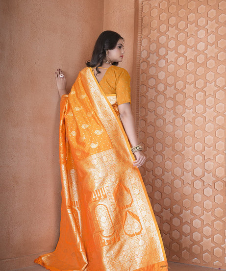 Soft Silk Saree Heavy Banarasi Traditional Wear Sari With Blouse