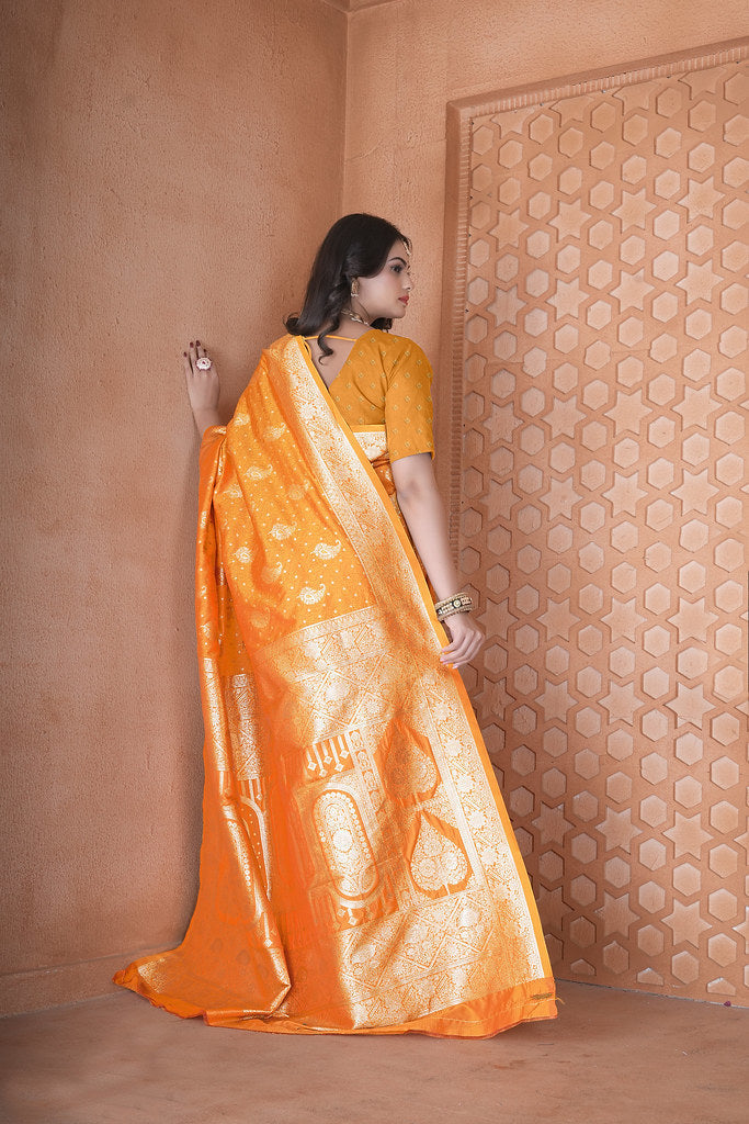 Soft Silk Saree Heavy Banarasi Traditional Wear Sari With Blouse