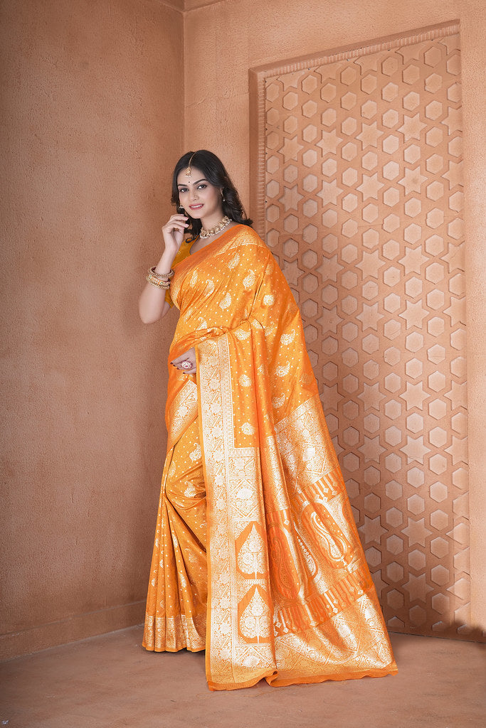 Soft Silk Saree Heavy Banarasi Traditional Wear Sari With Blouse