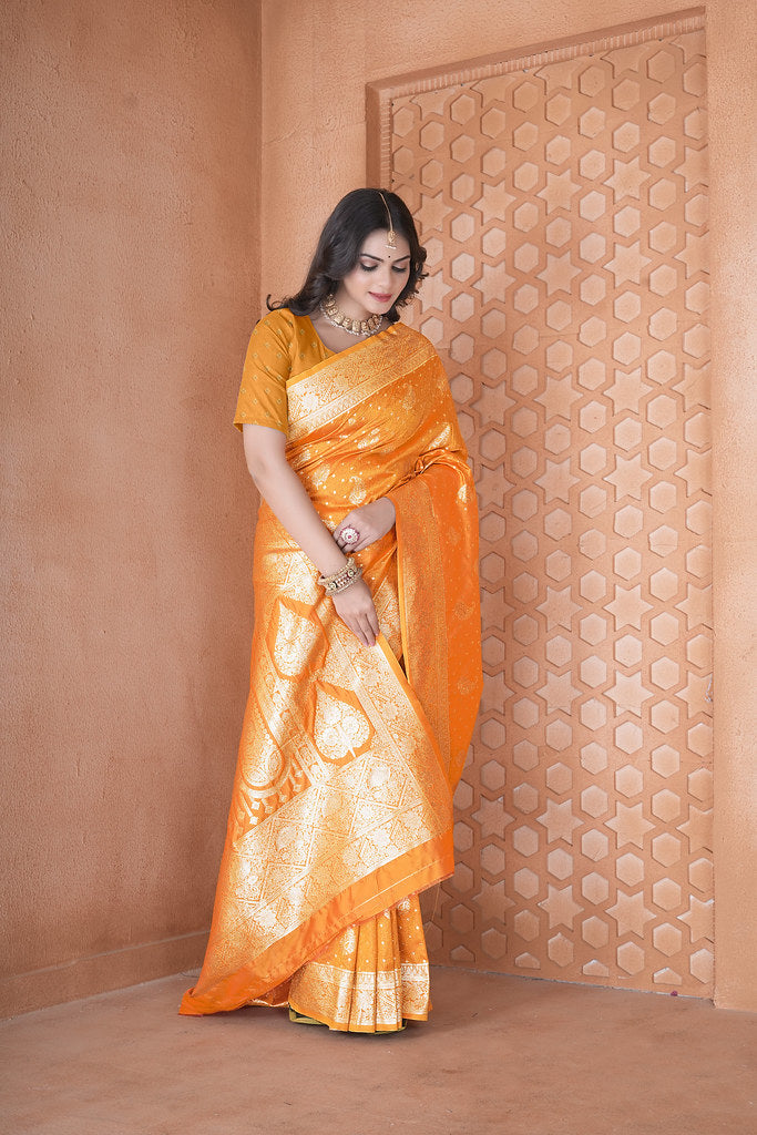 Soft Silk Saree Heavy Banarasi Traditional Wear Sari With Blouse